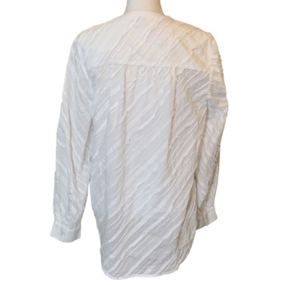 Sundance diagonal stitched tunic, medium, white, classic, minimalist, versatile - Picture 3 of 6